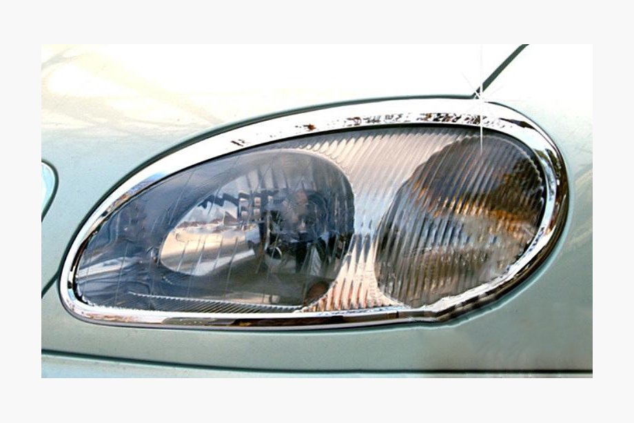 Daewoo Lanos 1998–2017 Chrómové kryty predných svetlometov (2 ks, plast) Fotografia 1