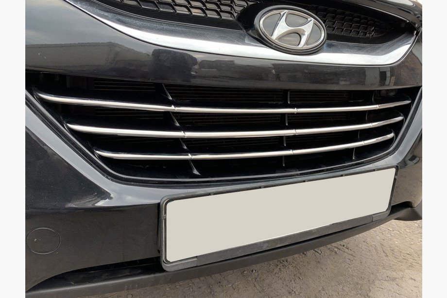 Hyundai IX-35 2010–2015 Lišty na masku chladiča (3 ks, nerez) Image