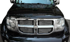 Dodge Nitro 2006–2011 Chrómové lišty na masku chladiča (nerez) fotografia 1