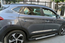 Hyundai Tucson TL 2016–2021 Dverové lišty (široké, 4 ks, nerez) fotografia 1