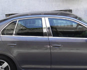 Volkswagen Jetta 2006–2011 Lišty na stĺpiky dverí (6 ks, nehrdzavejúca oceľ) fotografia 1