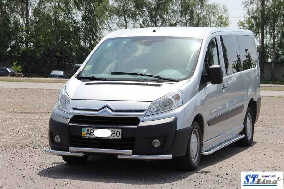 Fiat Scudo 2007–2015 Predný ochranný rám ST009 (nerez) Fotografia 2