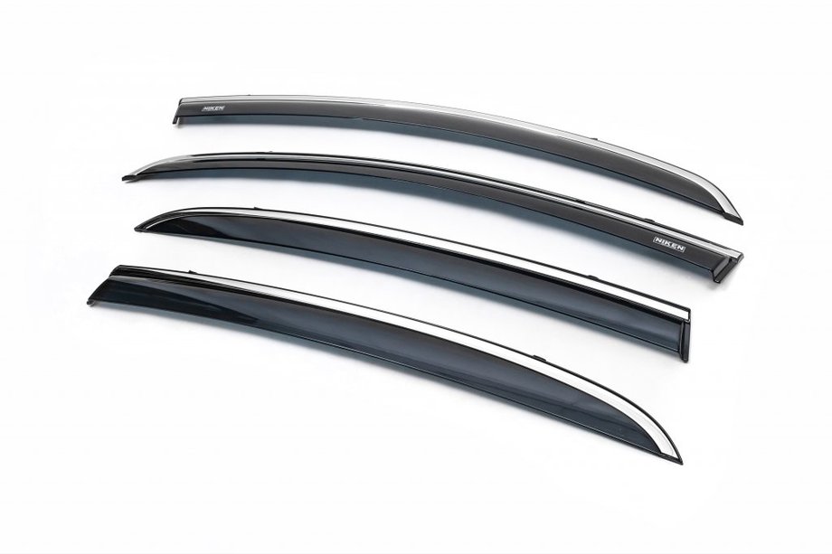Opel Corsa D 2007–2014 Okenné deflektory s chrómovou lištou (4 ks, Niken) Image