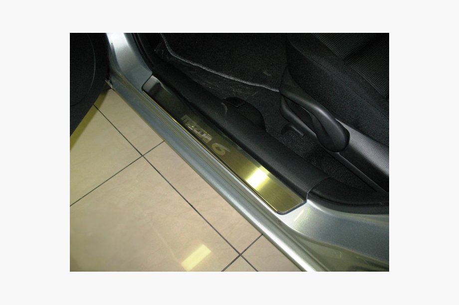 Mazda 6 2003–2008 Nerezové prahové lišty Nataniko (4 ks) Premium - 3M lepiaca páska, 0,8 mm Image