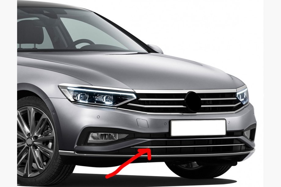 Volkswagen Passat B8 2015–2023 Horná lišta do nárazníka (2019+, 1 ks, nerez) Image
