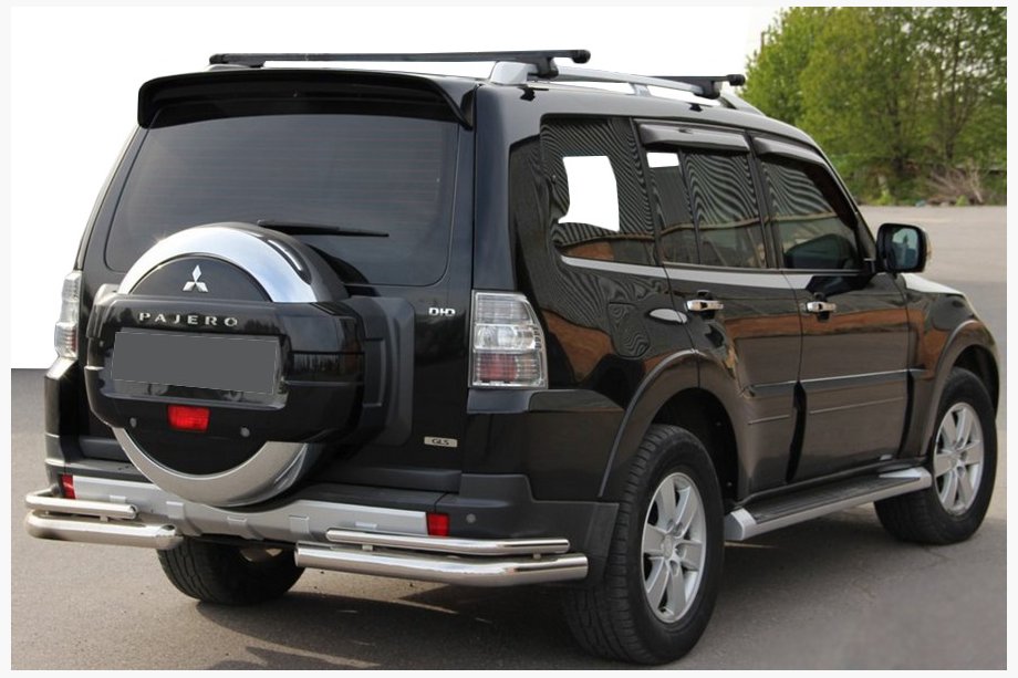 Mitsubishi Pajero Wagon III 1999–2006 Zadný ochranný rám AK003 Dvojitý (nerez) Image