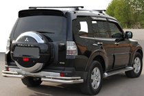 Mitsubishi Pajero Wagon III 1999–2006 Zadný ochranný rám AK003 Dvojitý (nerez) fotografia 1