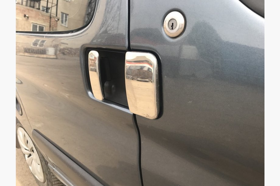 Citroen Berlingo 1996–2008 Nerezové kryty kľučiek dverí Dve predné, dve posuvné dvere Fotografia 6