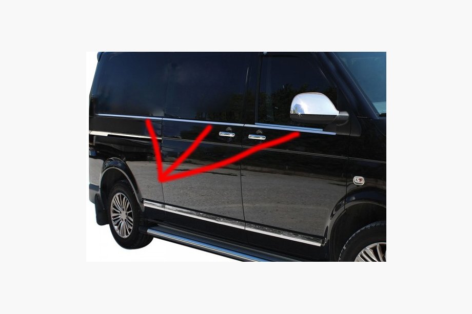Volkswagen T5 2010–2015 Spodné okenné lišty (6 ks, nerez) Krátky rázvor Fotografia 11