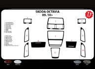 Skoda Octavia II A5 2010–2013 Kryty palubnej dosky (Meric, Turecko) Hliník fotografia 5