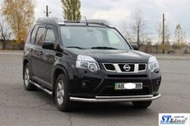 Nissan X-trail T31 2007–2014 Predný ochranný rám ST014 (nerez) fotografia 2