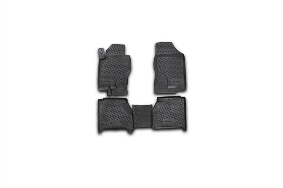 Nissan Navara 2006–2015 (2005↗) Gumové rohože do interiéru (4 ks, Novline) pre automatickú prevodovku Image