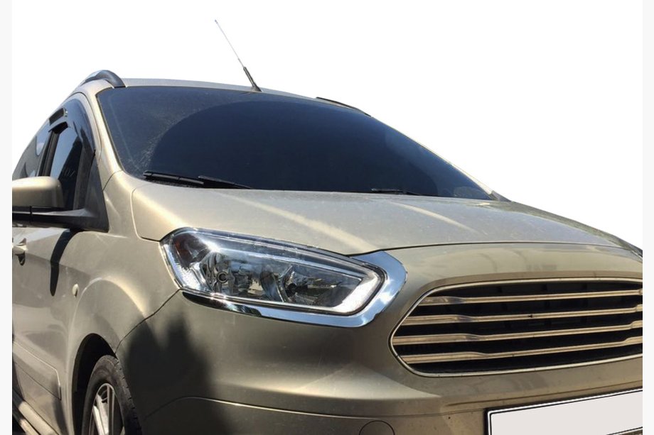Ford Courier 2014–2023 Riasy na svetlá (2 ks, nerez) Carmos - turecká oceľ Image