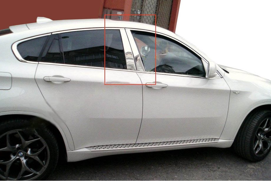 BMW X6 E71 2008–2014 Nerezové lišty na stĺpiky dverí Image