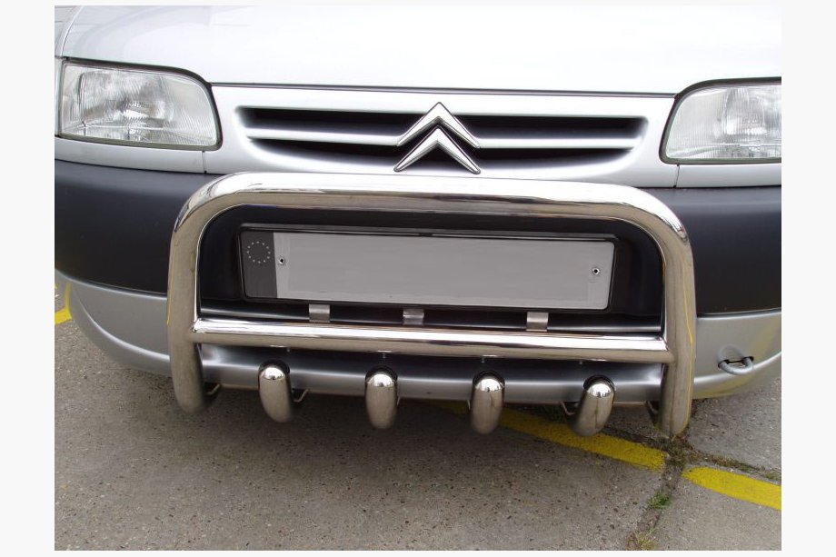 Peugeot Partner 1996–2008 Predný ochranný rám QT006 (nerez) 60 mm Image