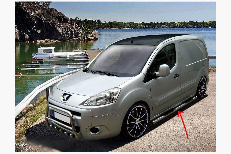 Citroen Berlingo 2008–2018 Bočné trubky (2 ks, nerez) 70 mm, s plastovými nášľapmi Image