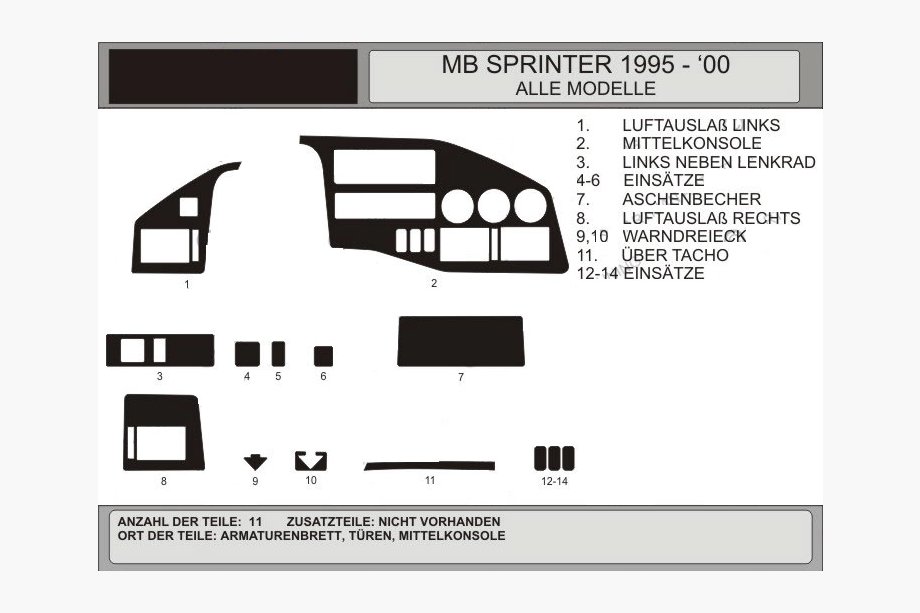 Mercedes Sprinter W901/902/903/904/905 1995–2006 (Tdi, 1995-2000) kryty palubnej dosky (VIP-Hartman) Modrá Image