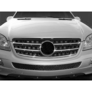 Lišty na masku chladiča (5 ks, nerez) Mercedes ML W164 2005–2011 fotografia 1