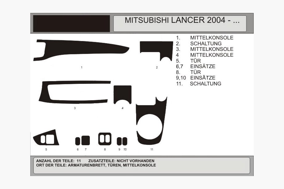 Mitsubishi Lancer 9 2004–2008 Kryty palubnej dosky (Hartman) Modrá Image