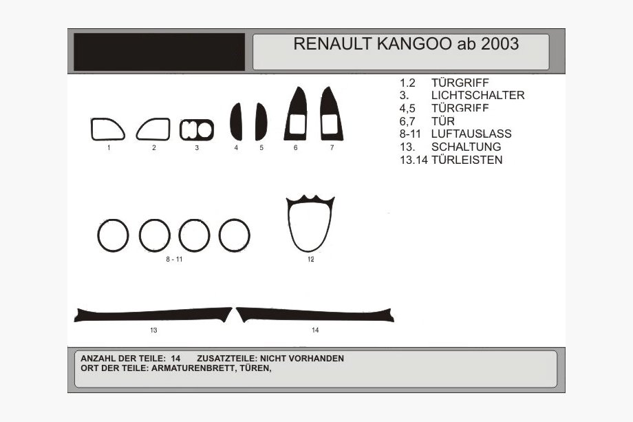Renault Kangoo 1998–2008 Kryty palubnej dosky (Hartman) Modrá Image