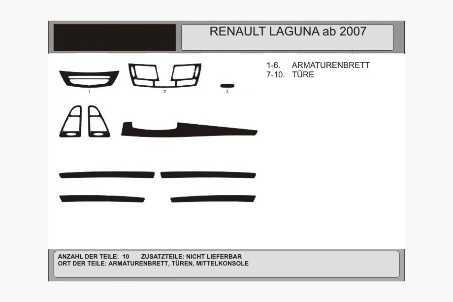 Renault Laguna 2007–2015 Kryty palubnej dosky (Hartman, Poľsko) Tmavá drevená dyha Image