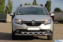 Renault Sandero 2013–2022 Predný ochranný rám ST015 (nerez) fotografia 2