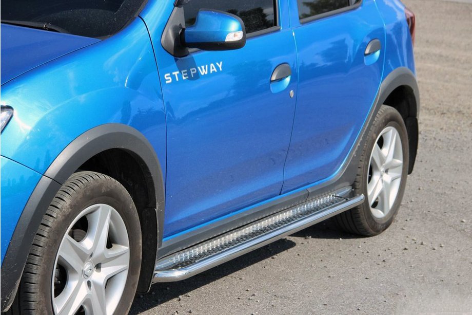 Renault Sandero 2013–2022 Bočné nášľapy KB001 (nerez) 60 mm Image