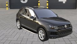 Volkswagen Touareg 2010–2018 Bočné nášľapy Tayga Grey (2 ks, hliník) fotografia 2