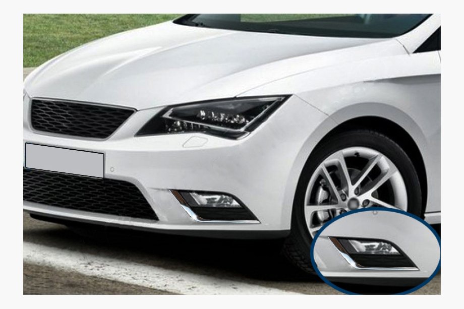 Seat Leon 2013–2020 Nerezové kryty hmloviek (2 ks) Image