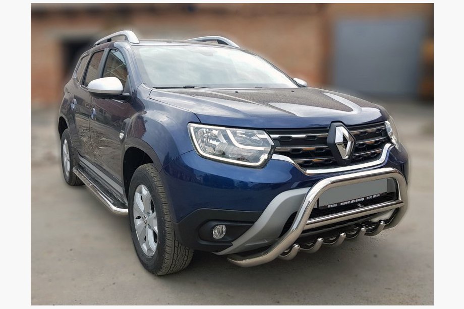 Renault Duster 2018–2024 Predný ochranný rám bez nápisu WT003 (nerez) Image
