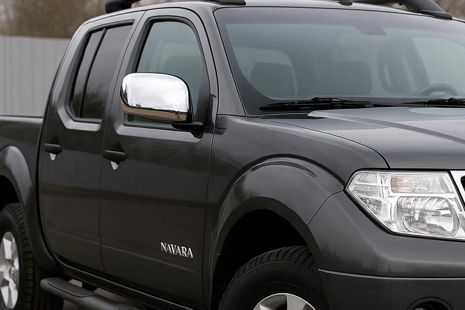 Nissan Navara 2006–2015 Chromové kryty spätných zrkadiel (2 ks, nerez) Bez opakovača smeroviek Image