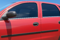 Opel Corsa C 2000–2006 Vonkajšie okenné lišty (4 ks, nerez) fotografia 1