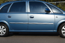Opel Meriva 2002–2010 Dverné lišty (4 ks, nerez) fotografia 1