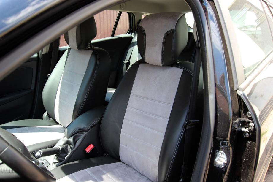 Renault Megane III 2009–2016 Autopoťahy z eko kože + látka + Antara Antara A0010 (kompletný interiér) Fotografia 2