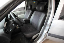 Renault Logan I 2005–2008 Autopoťahy eko koža+textília+Alcantara Antara A001 (kompletný set do celého interiéru) fotografia 1