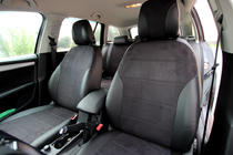 Skoda Octavia III A7 2013–2019 Autopoťahy eko koža+textília+Alcantara Antara A001 (kompletný set do celého interiéru) fotografia 12