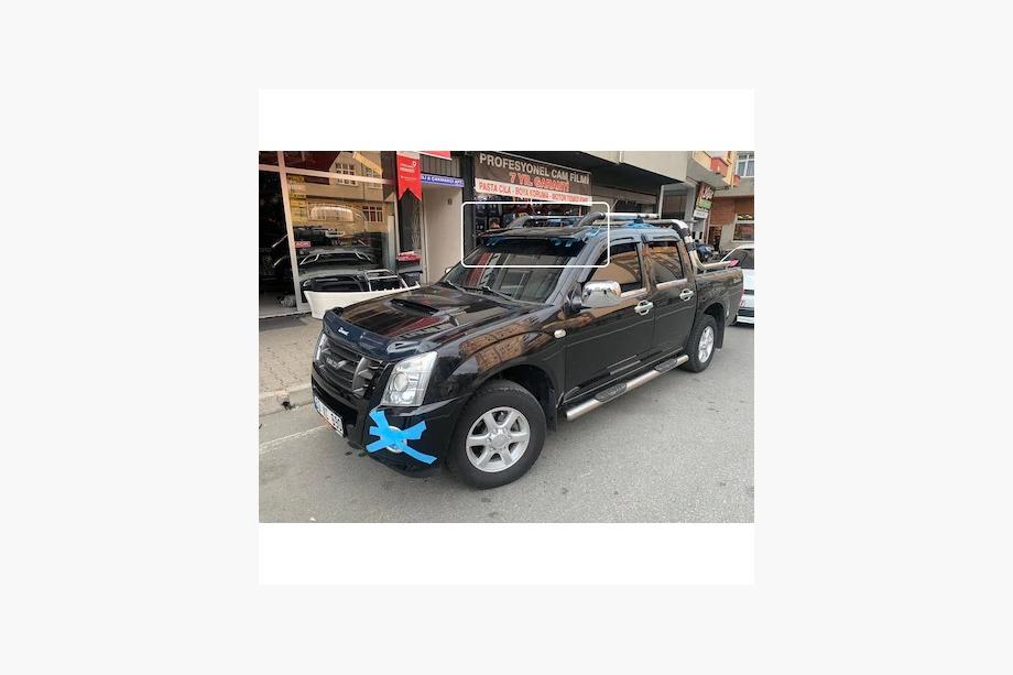 Isuzu D-Max 2011–2019 Deflektor čelného skla na ráme V1 (čierny lesk, 5 mm) Image