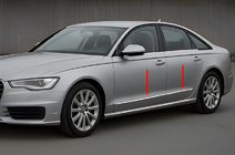 Audi A6 C7 2011–2017 Chrómové lišty dverí (6 ks) fotografia 1