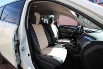 Nissan X-trail T32/Rogue 2014–2021 Autopoťahy z eko kože + látky + antara Antara A0013 (kompletná sada do interiéru) fotografia 1