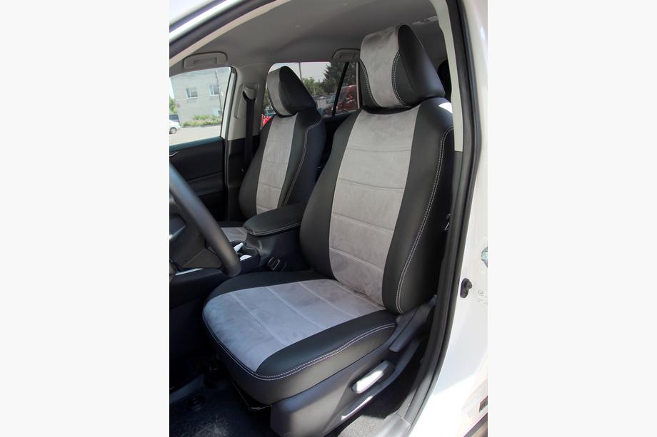 Toyota Rav 4 2019–2025 Autopoťahy z eko kože + látka + Antara Antara A0010 (kompletný interiér) Fotografia 6