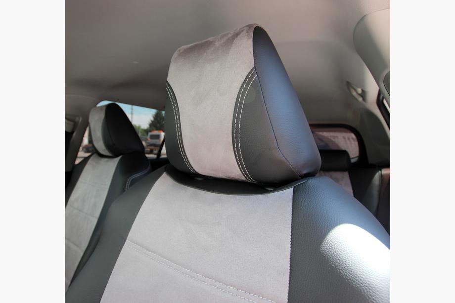 Toyota Rav 4 2019–2025 Autopoťahy z eko kože + látka + Antara Antara A0010 (kompletný interiér) Fotografia 12
