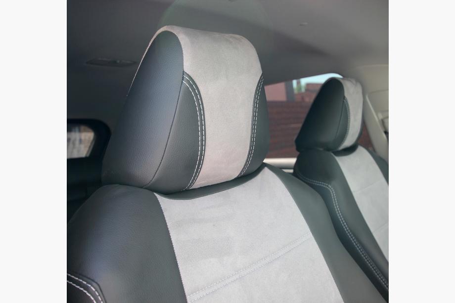 Toyota Rav 4 2019–2025 Autopoťahy z eko kože + látka + Antara Antara A0010 (kompletný interiér) Fotografia 13
