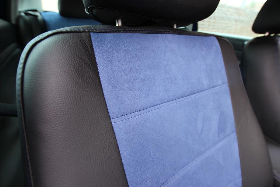 Volkswagen Passat B5 1997–2005 Autopoťahy z eko kože + látky + alcantary Antara A006 (kompletná sada do celého interiéru) Fotografia 3