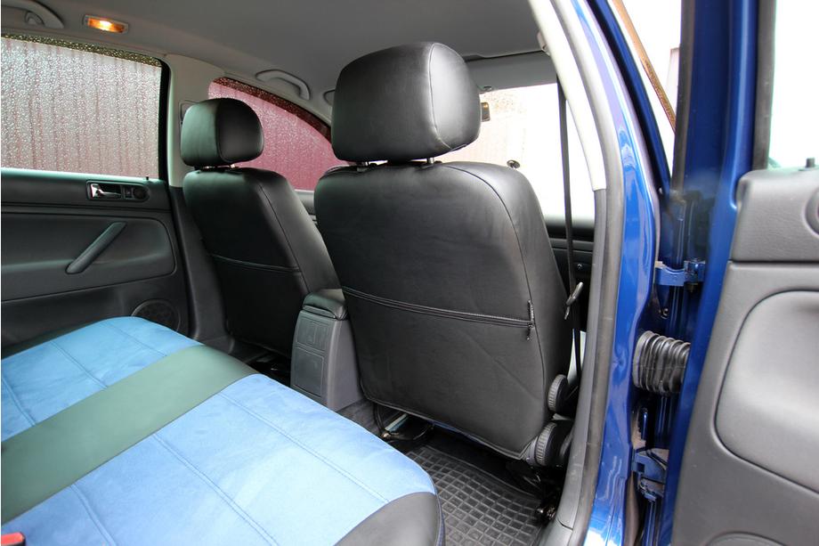 Volkswagen Passat B5 1997–2005 Autopoťahy z eko kože + látky + alcantary Antara A006 (kompletná sada do celého interiéru) Fotografia 13