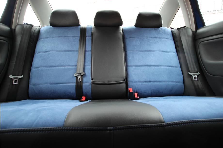 Volkswagen Passat B5 1997–2005 Autopoťahy z eko kože + látky + alcantary Antara A006 (kompletná sada do celého interiéru) Fotografia 4