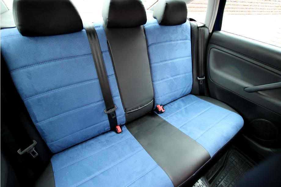 Volkswagen Passat B5 1997–2005 Autopoťahy z eko kože + látky + alcantary Antara A006 (kompletná sada do celého interiéru) Fotografia 6