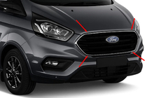 Ford Custom 2013–2022 Lišta na masku chladiča 2018+ (4 ks, nerez) fotografia 1