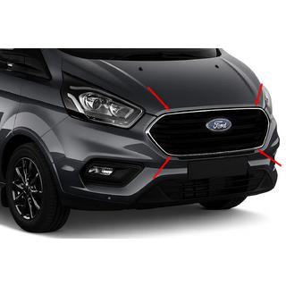 Lišta na masku chladiča 2018+ (4 ks, nerez) Ford Custom 2013–2022 fotografia 1