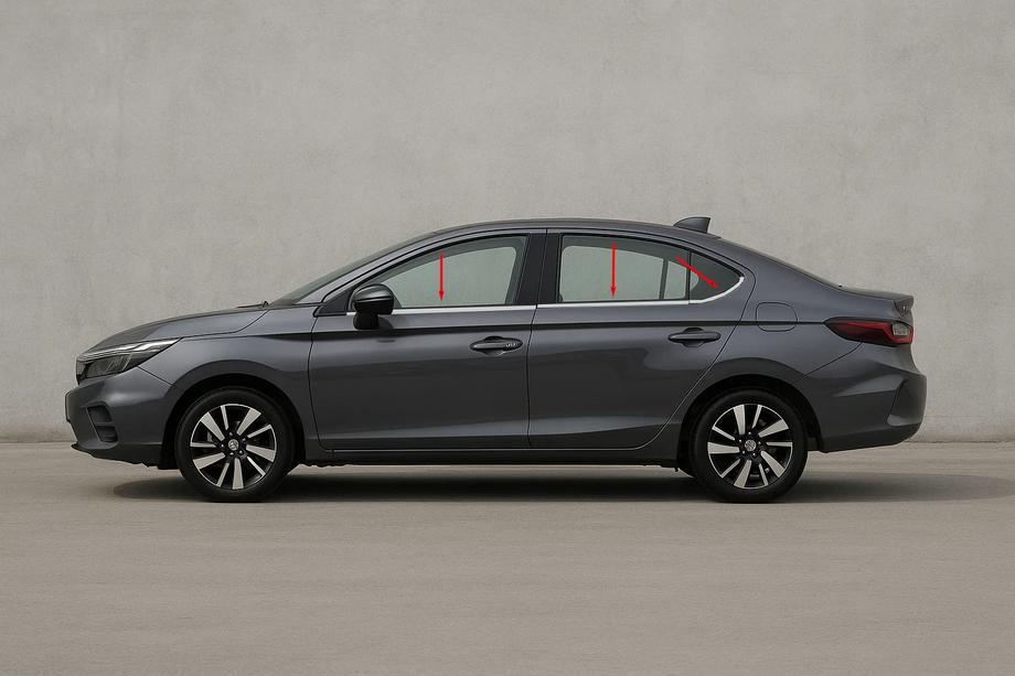 Honda City 2021– Okenné lišty SD (6 ks, nerez) Image