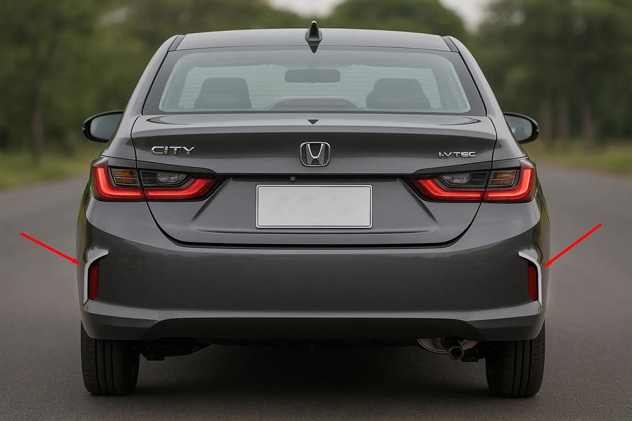 Honda City 2021– Nerezové rámiky odraziek zadného nárazníka SD (2 ks) Fotografia 1
